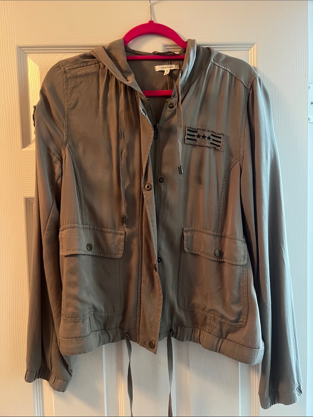 Light Green Hooded Utility Jacket - Women